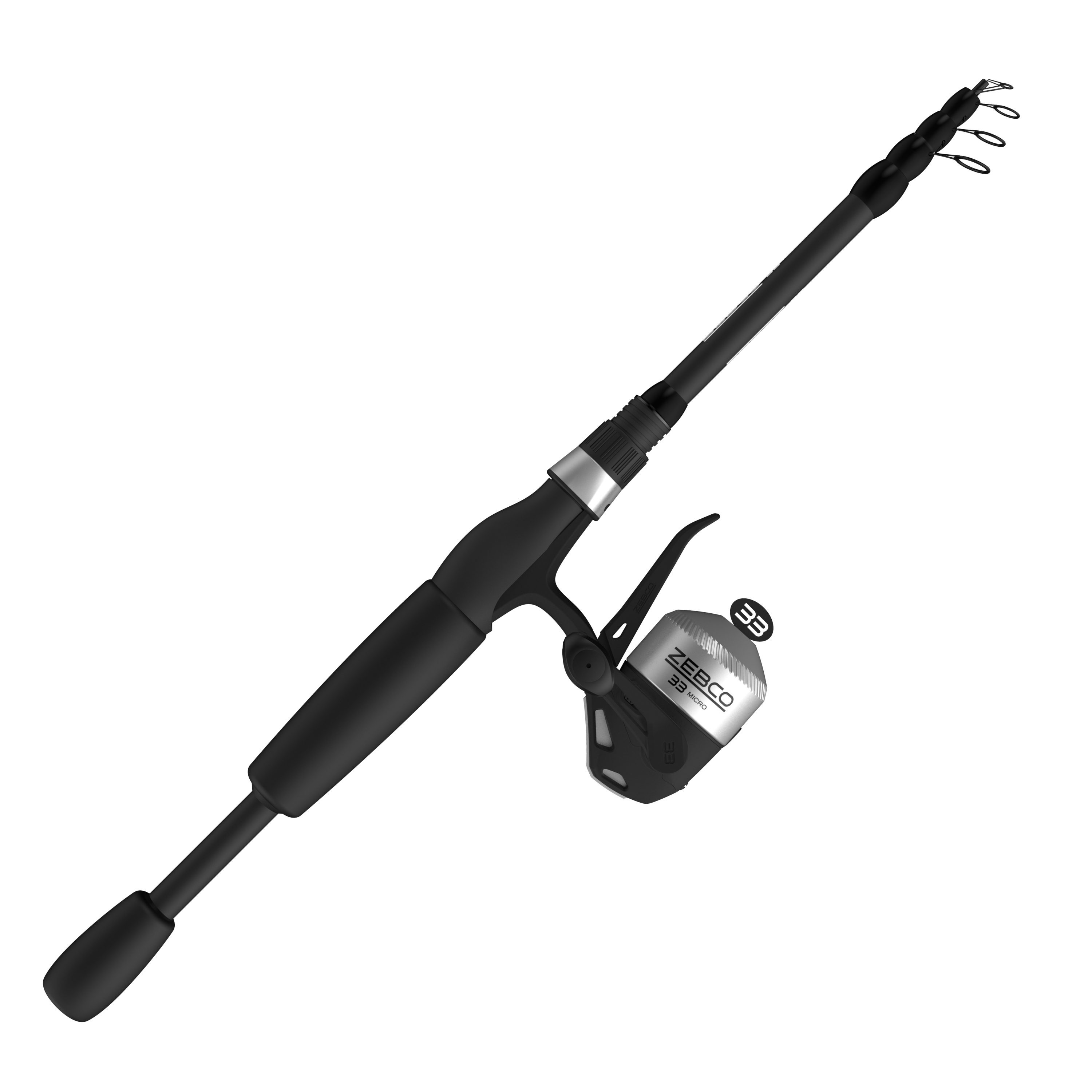 Zebco Omega Pro Spincast Reel and Fishing Rod Combo, 6-Foot 6-Inch 2-Piece  IM7 Graphite Fishing Pole, Split ComfortGrip Rod Handle, Size 30 Reel
