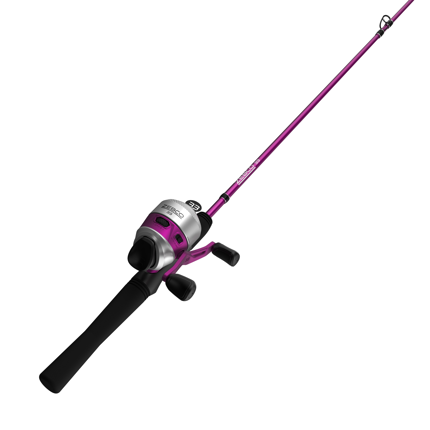 Zebco Roam Spincast Reel and Fishing Rod Combo, 6-Foot 2-piece Rod, Pink