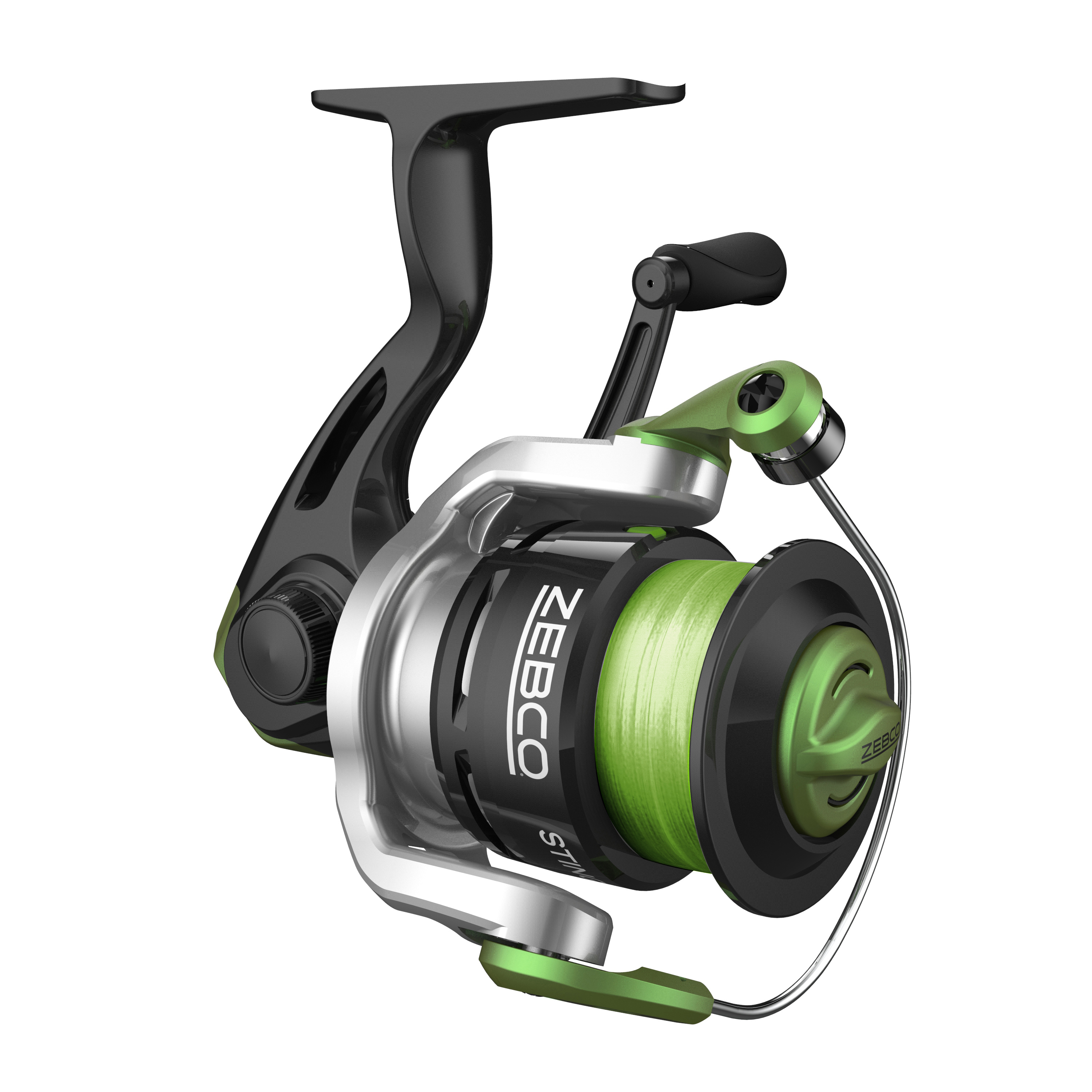  Zebco Stinger Spinning Fishing Reel, Size 10 Reel, Changeable  Right- or Left-Hand Retrieve, 4.3:1 Gear Ratio, All-Metal Gears,  Pre-Spooled with 6-Pound Zebco Line, Silver/Black : Sports & Outdoors